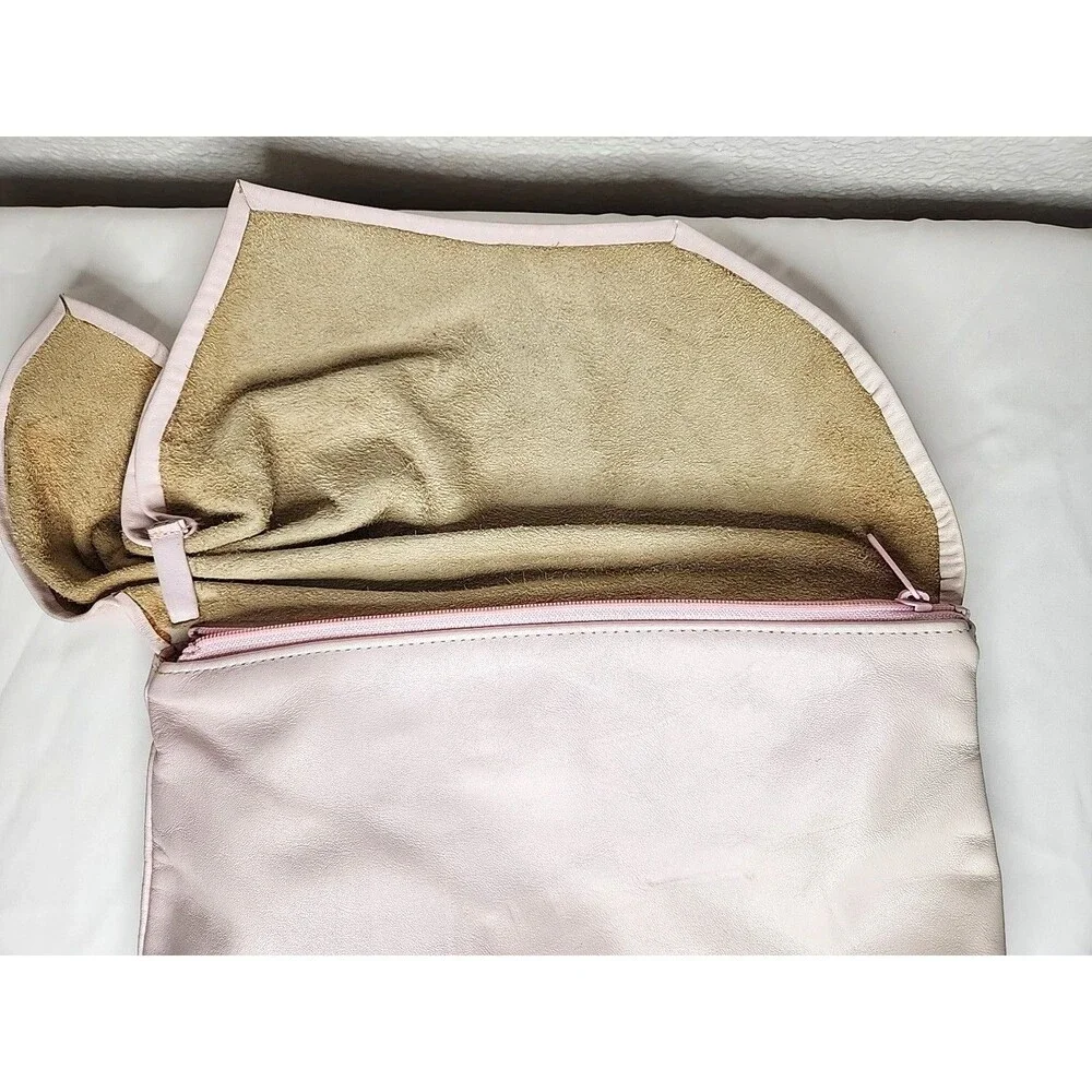 Albi Pink Leather Purse Buttery Soft Medium Clutch